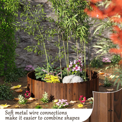 3PACK, 12FT Total Length Wood Garden Edging Border Wooden Garden Fence No Dig Landscape Edging