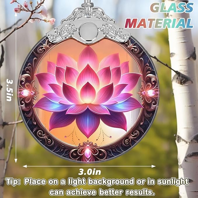 Christmas Ornament - Stained Glass Lotus - Home Decor - Holiday Present Ideas - Gift Exchange