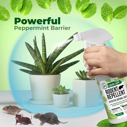 Mighty Mint Peppermint Oil Rodent Repellent Spray – Natural Indoor & Outdoor Control for Mice and