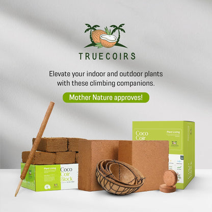 Coco Coir Bricks - Pack of 5, 1.4LBS Each (Total 7LBS)| Organic Solution for Sustainable Gardening!