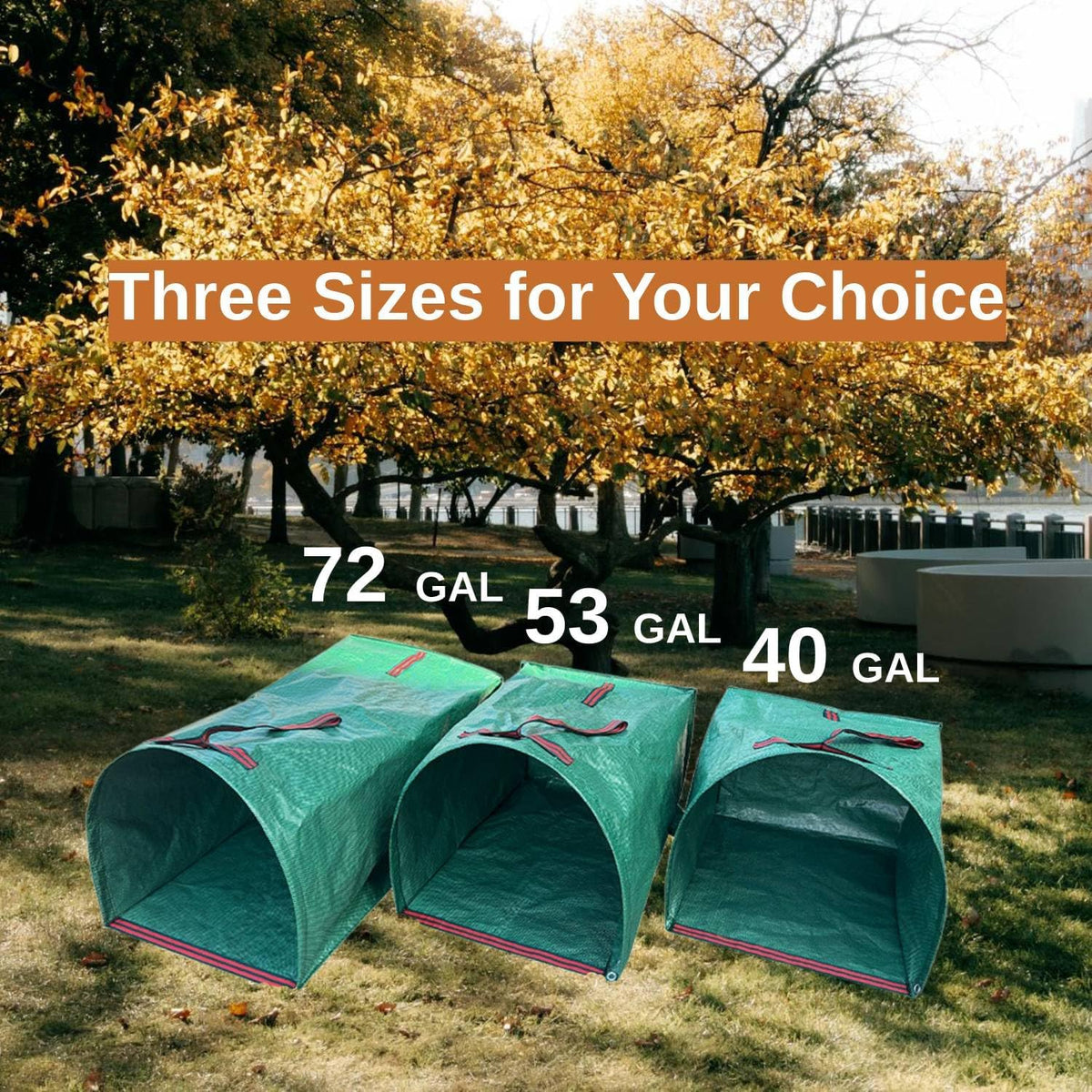 Leaf Collector Bags, Collapsible Yard Waste Bag 4-Pack – 40-Gallon Reusable Garden Bags for Leaves
