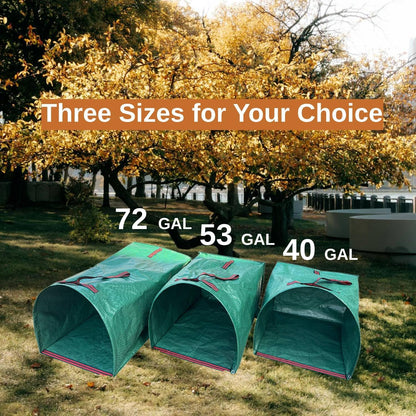 Leaf Collector Bags, Collapsible Yard Waste Bag 4-Pack – 40-Gallon Reusable Garden Bags for Leaves