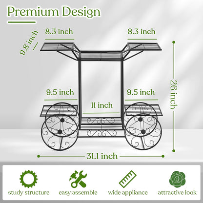 Sorbus® Garden Cart Stand & Flower Pot Plant Holder Display Rack, 6 Tiers, Parisian Style - Perfect