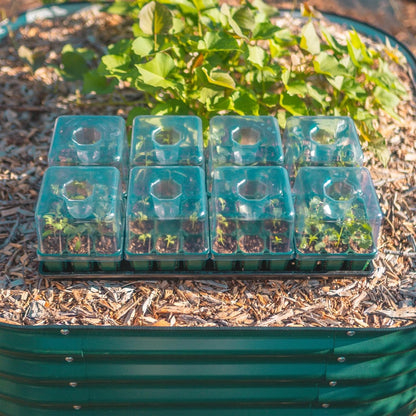 Vego garden Seedling Suite Products, 8 Pack Standard Seedling Trays with Seedling Tray Lids and 10"