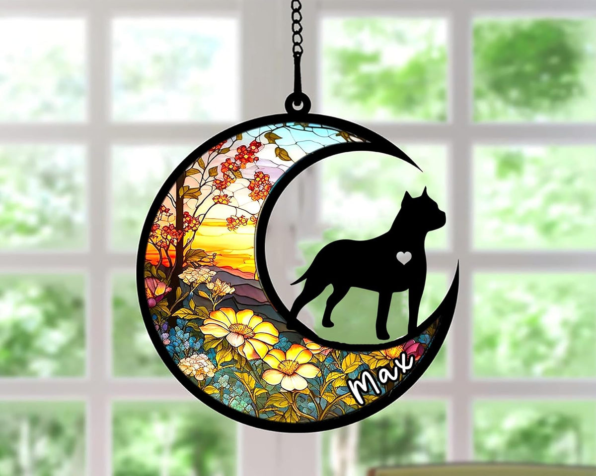 Personalized Dog Memorial, Custom Name American Staffordshire Terrier Dog Christmas Ornament