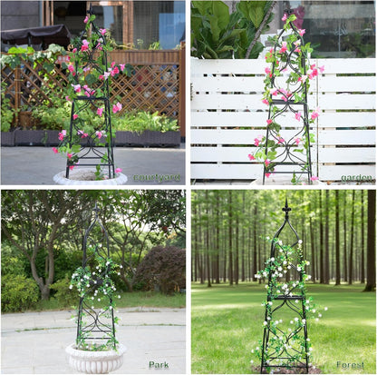 Obelisk Trellis for Garden - 38.3" x 10.03" Durable Metal Climbing Support for Roses, Vines &