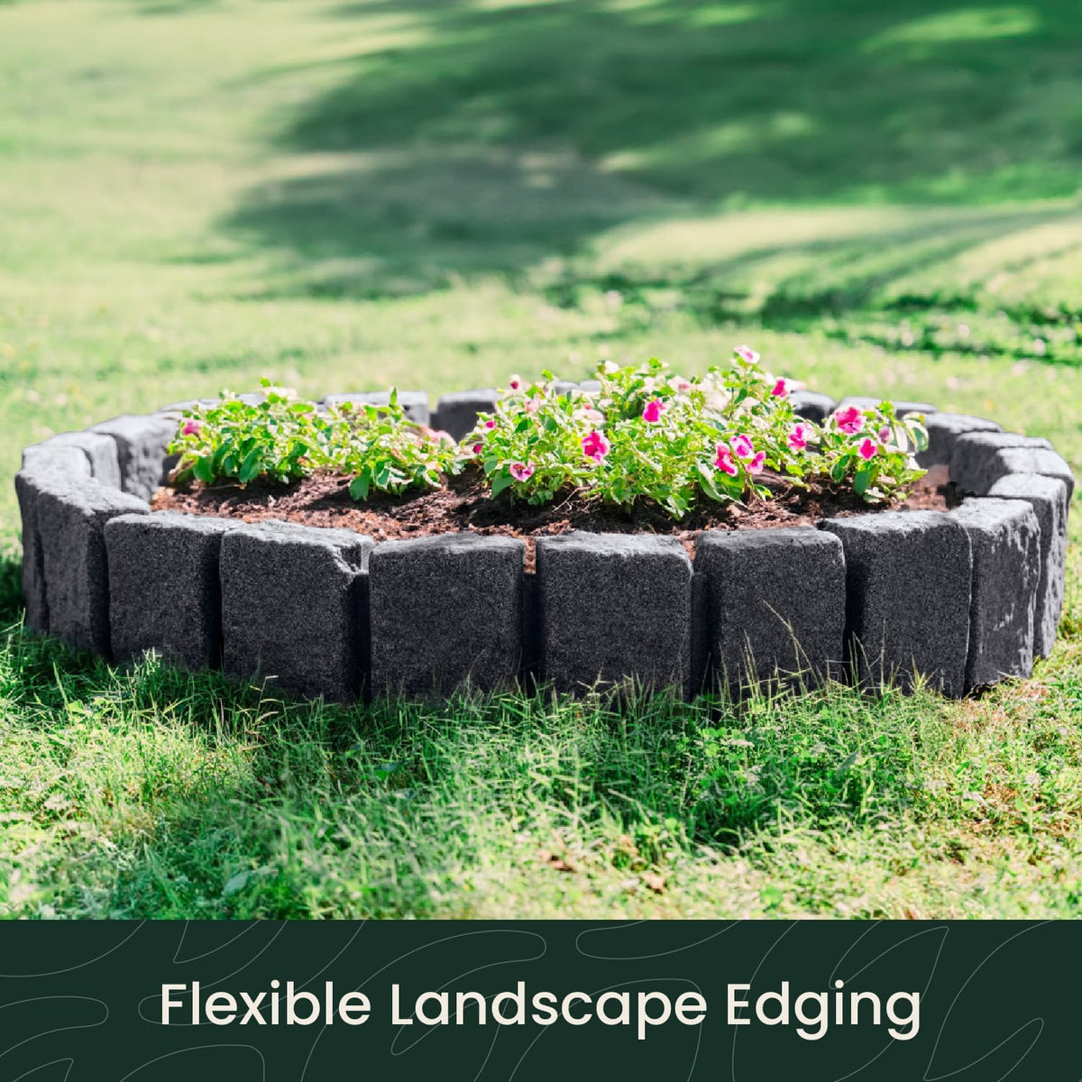 Beuta Landscape Edging | Garden Edging Border | Faux Stone Block XL for Lawn Edging, Flower Beds &