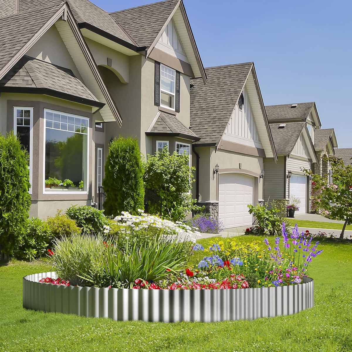 Land Guard Corrugated Garden Edging Border,12" x 50' Landscape Paver Edging, Tall Landscape Edging