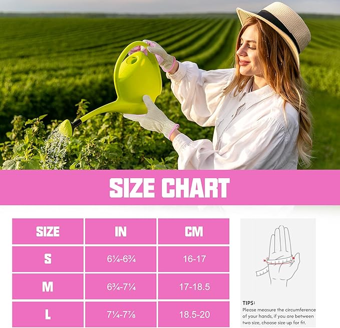 HANDLANDY Gardening Gloves for Women, Breathable Ladies Leather Garden Yard Gloves Best Gift for