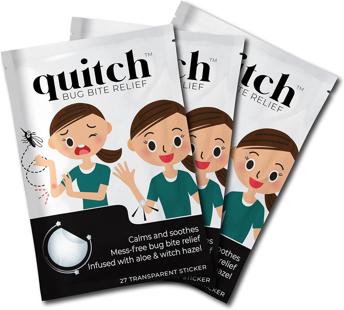 quitch 3x27ct Bulk Pack, Bug Bite Itch Relief Patch Kids, Summer Travel Essentials for Kids