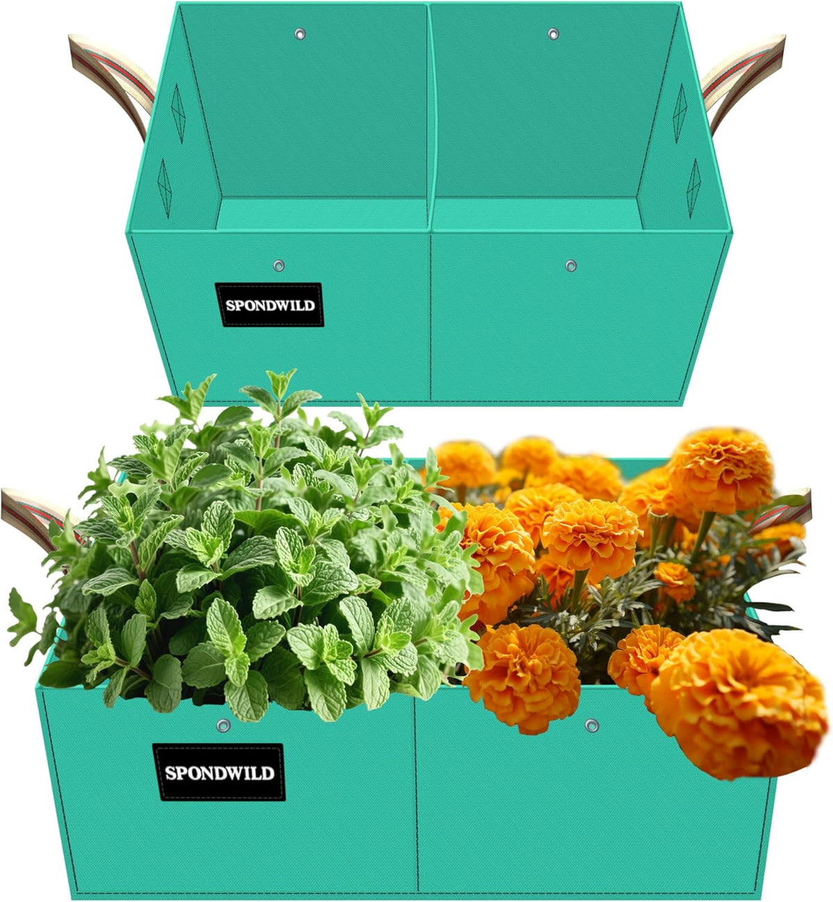 2 Pcs 6 Gallon Rectangle Grow Bags for Growing Potatoes, PE Pots Potato Pots Growing Containers