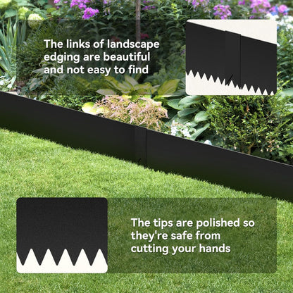 Landscape Edging Kit - 40" L x 6" H Each (20ft Total) Galvanized Bendable Metal Garden Edging for