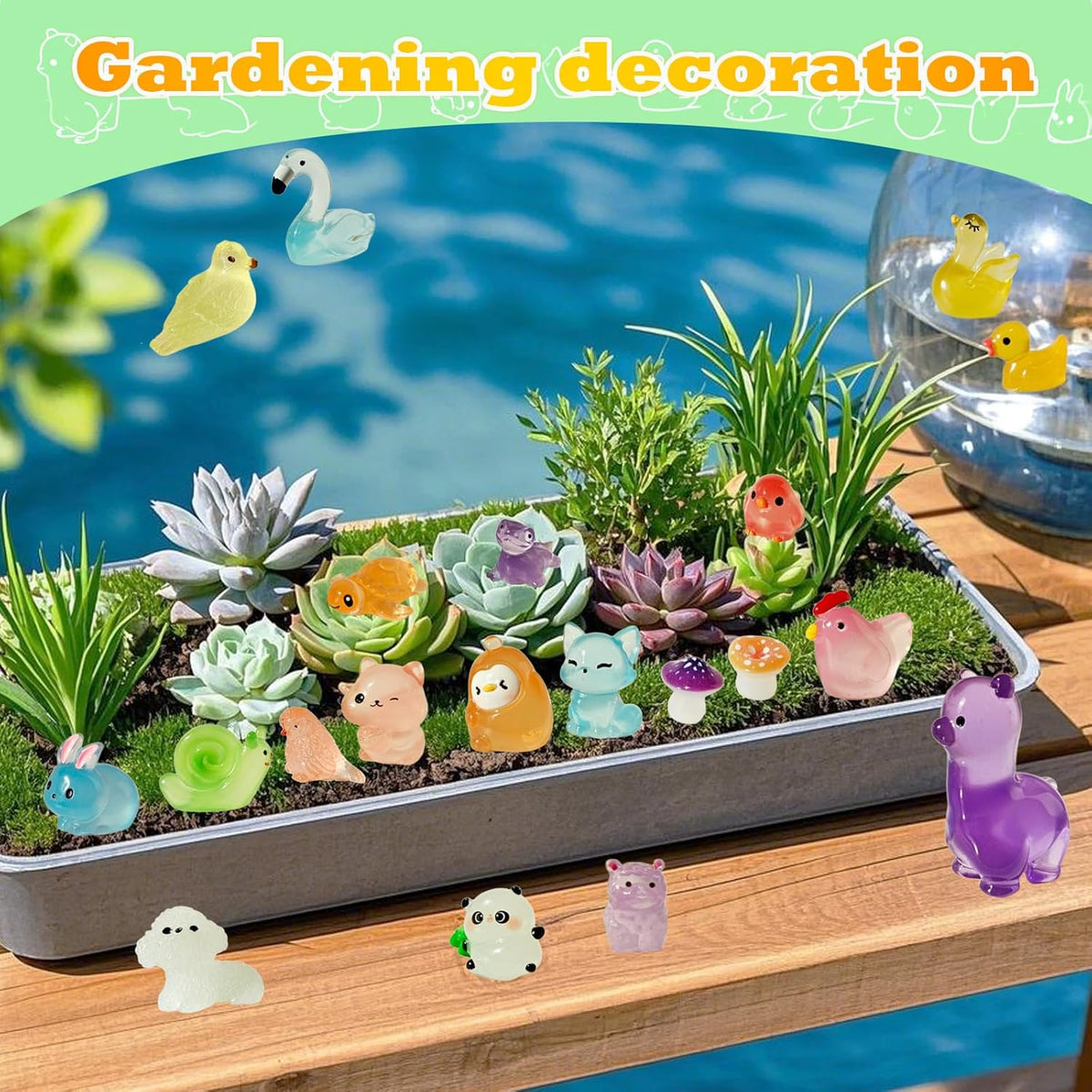 Mini Resin Animals 100 Pcs to Hide Tiny Resin Animals Bulk for Miniature Fairy Garden Accessories
