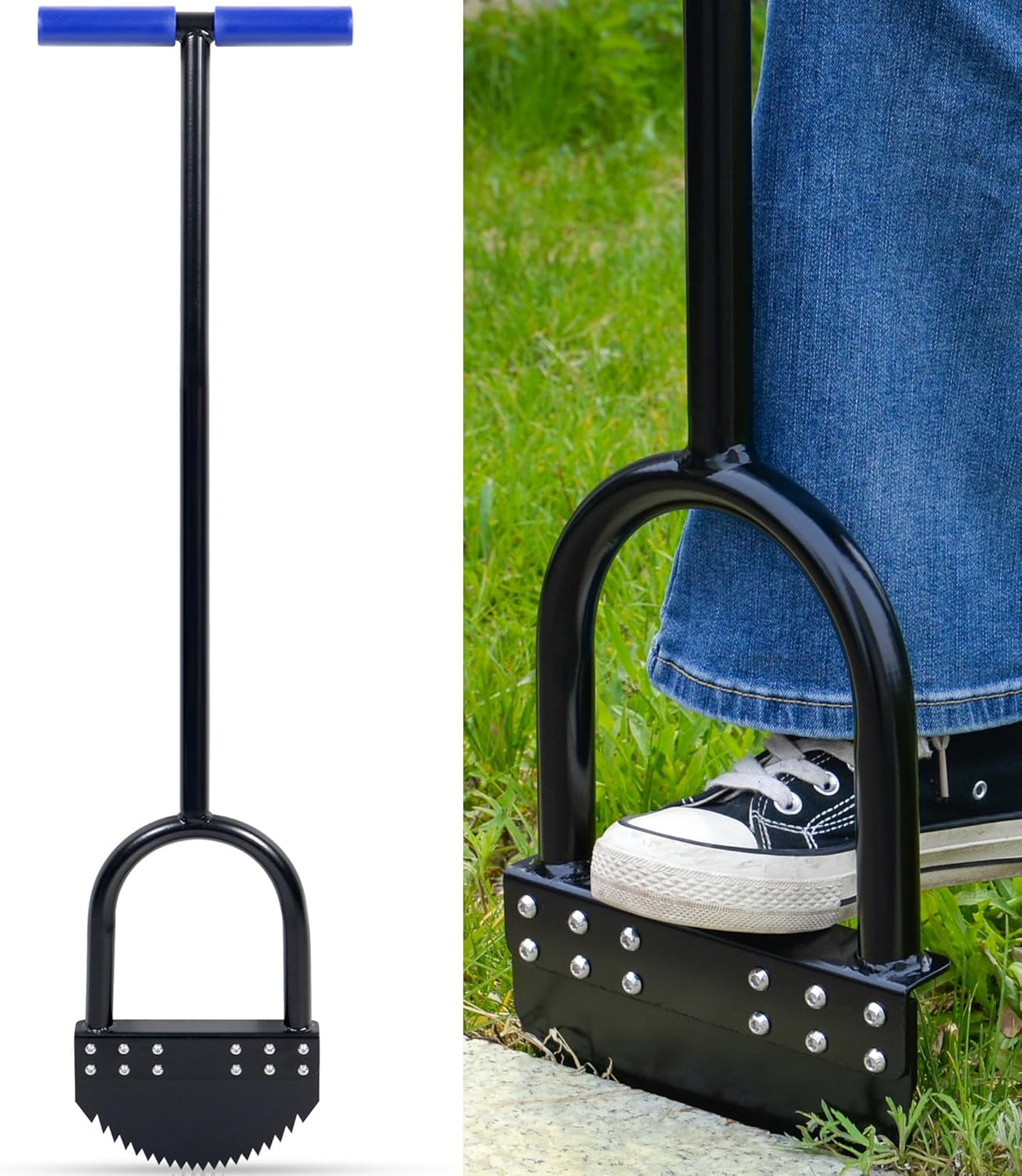 One-Piece 41in Manual Edger Lawn Tool with Spring Steel Blade Manganese Steel Border Edger for