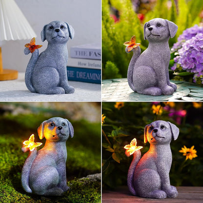 Nacome Dog Outdoor Statues for Garden: Outside Decor with Butterfly Clearance for Yard Art Lawn