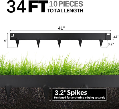 Worth Garden 10-Pack (34Ft Total) Galvanized Steel Landscape Lawn Edging - 6 in. H Bendable Metal