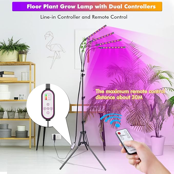 Plant Grow Lights for Indoor Plants Full Spectrum, LED Floor Plant Lights for Indoor Growing with