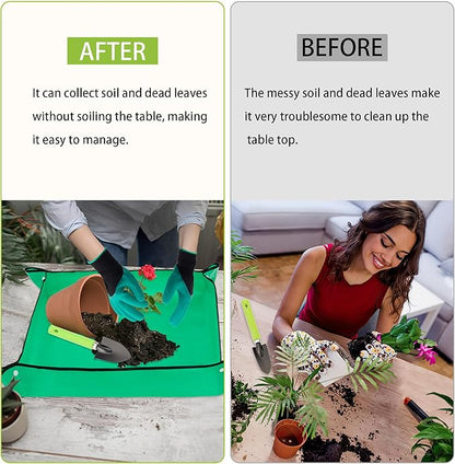WNJ Plant Repotting Mat for Garden, 2 PCS Waterproof Potting Mats, Foldable Indoor Plant Mat
