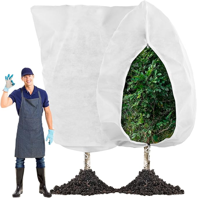 Plant Covers Freeze Protection 10 x 10 ft Extra Large Frost Cloth Plant Covers with Zipper