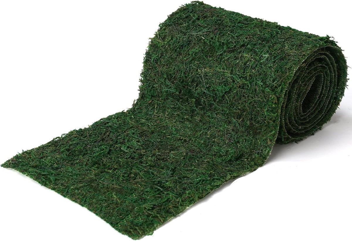 Byher Dried Moss Table Runner for Party Garden Decoration , Dark Green (14cm X 130cm ( 5.5" x 51" ))