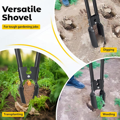 Post Hole Digger Tool, Heavy Duty Post Hole Digger with 55 Inch Handle, Dual Sharp Blades for Soil