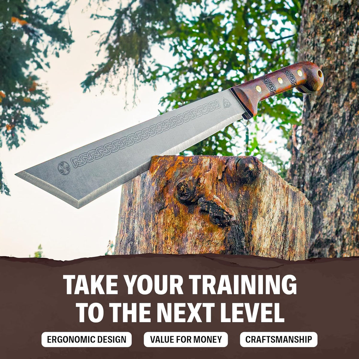 Condor Tool & Knife Argyll Scottish Heavy Duty Machete - 1075 High Carbon Steel - Walnut Handle