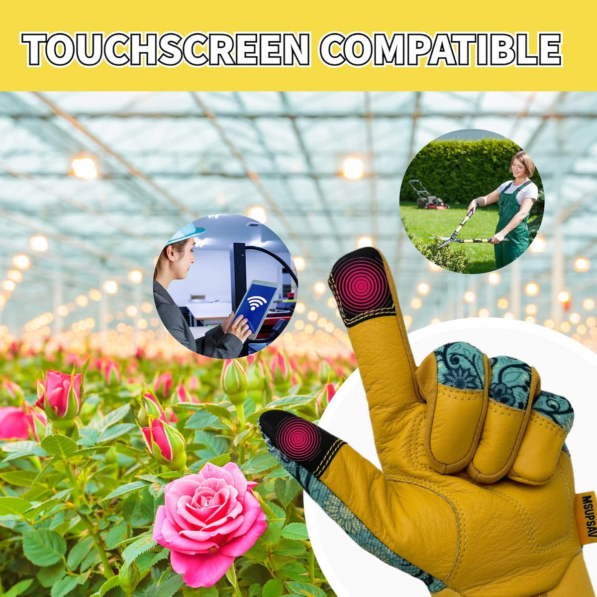 Thorn Proof&Puncture Resistant Gardening Gloves with Grip,Garden Gloves for Women, Leather Work