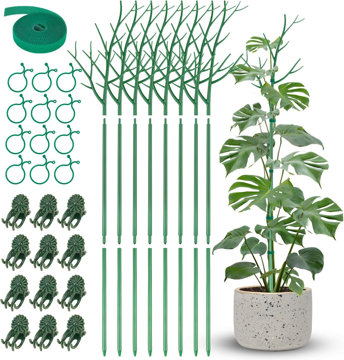 NiHome Comprehensive Plant Support Stake Set of 8 - Durable, UV Resistant 39.5" Stakes with