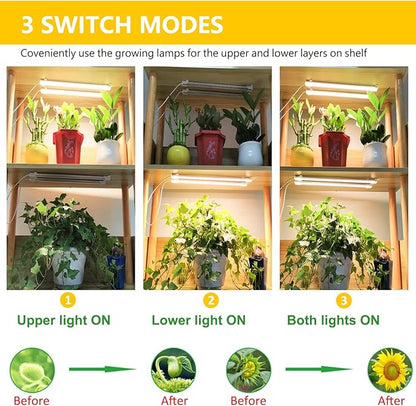 Plant Lights for Indoor Plants, Full Spectrum Growing Lamps for Indoor Plants, Auto On & Off Timer