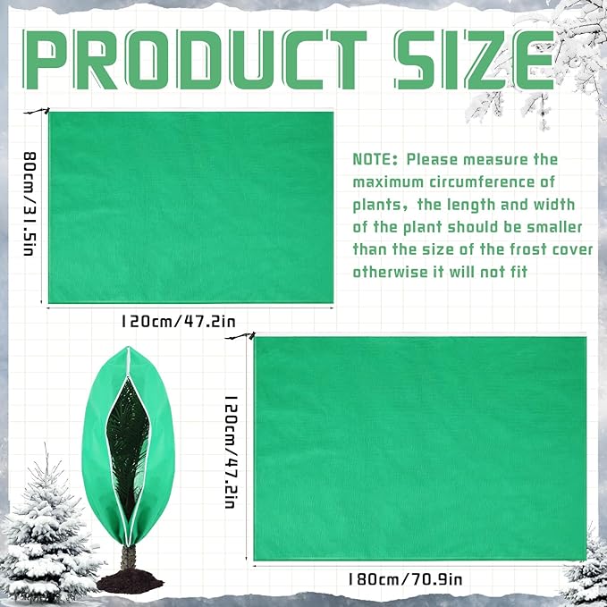 4 Pcs Plant Covers Freeze Protection Reusable Plant Protector with Zipper and Drawstring, Winter