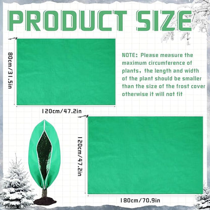 4 Pcs Plant Covers Freeze Protection Reusable Plant Protector with Zipper and Drawstring, Winter