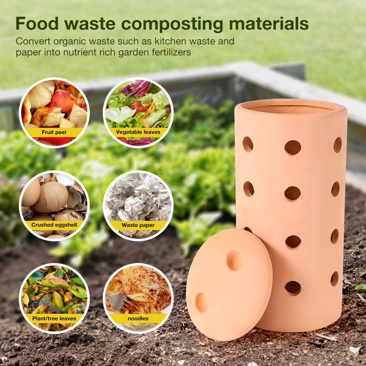 Underground Worm Farm Clay 10Inch Garden Composting bin Ceramics Outdoor Gardening from Kitchen