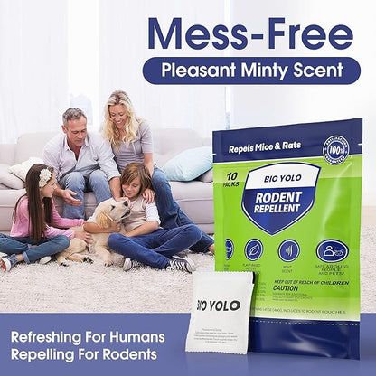 Rodent Repellent Pouches – Peppermint Oil, Plant-Powered – Repels Mice, Rats & Squirrels, Mouse