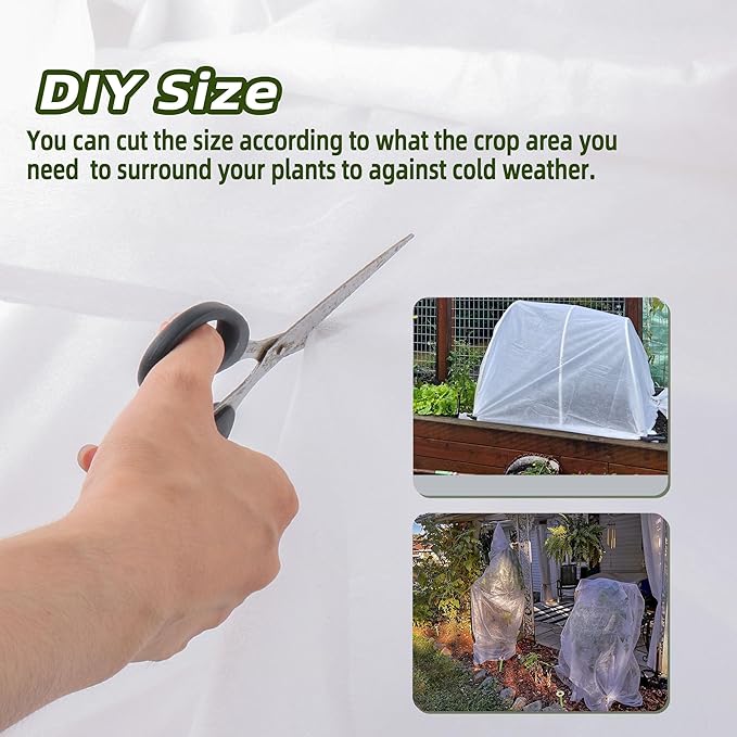 10x50ft Plant Covers Freeze Protection- Frost Cloth Blanket Floating Row Cover for Winter 0.9 oz/yd