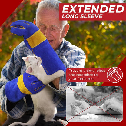HANDLANDY Animal Handling Gloves, Falconry Cat Glove Bite Proof, Thorn Proof Rose Pruning Gardening