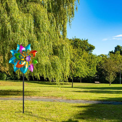 DREAMYSOUL Wind Spinner Outdoor Metal, 37" Kinetic Wind Spinners Colorful Wind Sculpture Yard Art