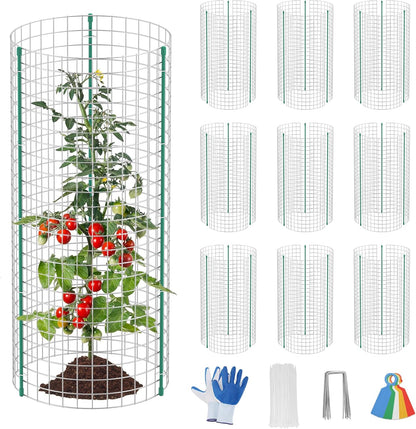 10-Set 12” x 24” Plant Protector from Animals, Hot-Dip Galvanized Metal Mesh Plant Cages