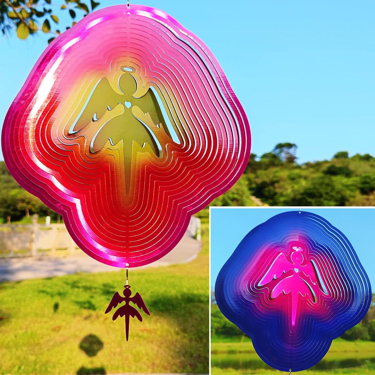 DJUAN Angel Wind Spinners for Yard and Garden Decor Angel Gifts for Women Wind Spinner Outdoor
