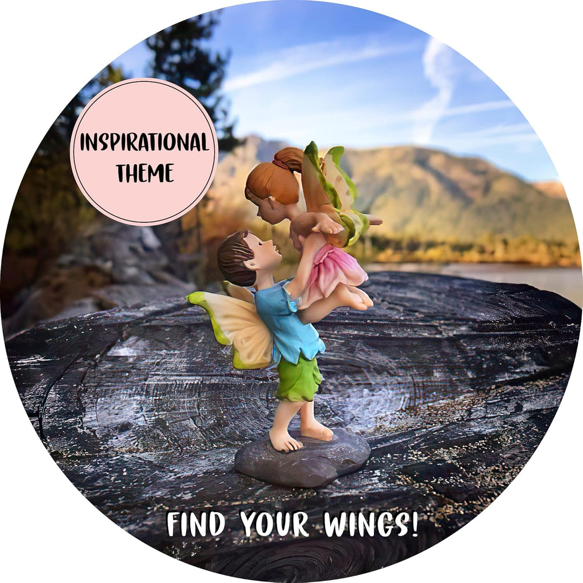 WILD PIXY Miniature Fairy Figurine - Fairy Garden Fairies with an Inspiration Theme, Includes A