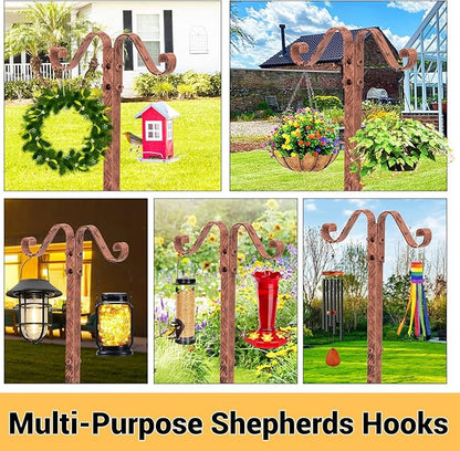Garden Hose Holder Hanger Freestanding, Upgraded 4 Spikes Heavy Duty Storage Reel Stand with