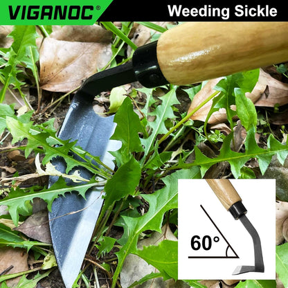 Japanese Wide Blade Garden Tool - Premium Quality Hand Hoes/Weeding Sickle is Very Sharp for Quick