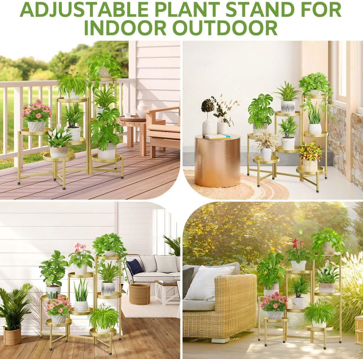 iDavosic.ly 7 Tier Large Plant Stand Indoor, 10 Inch Wide Tall Corner Metal Plant Stands Outdoor