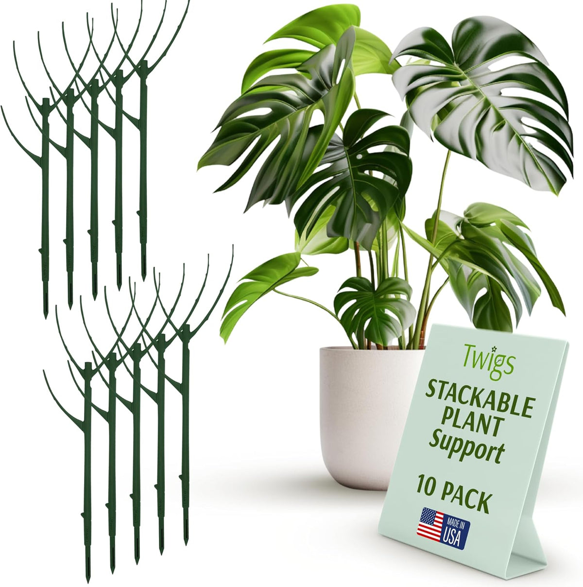 Stackable Plant Support Stakes, Stem Holder Structure for Indoor & Outdoor Use, Garden Accessories