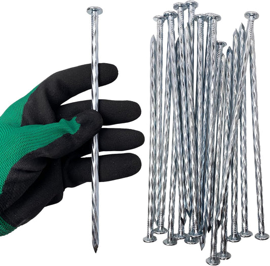 Artificial Turf Stakes Galvanized Spiral Landscape Spikes 8IN Weed Barrier Fabric Stakes for Paver