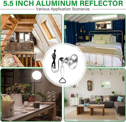 Simple Deluxe Clamp Light with 5.5 Inch Adjustable Aluminum Reflector, Suit for E26 Socket Max 60