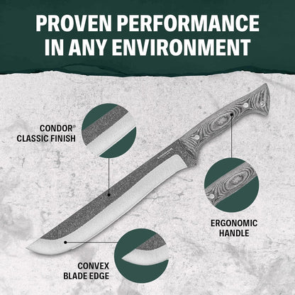 Condor Tool & Knife Outdoor Machete with Micarta Handle
