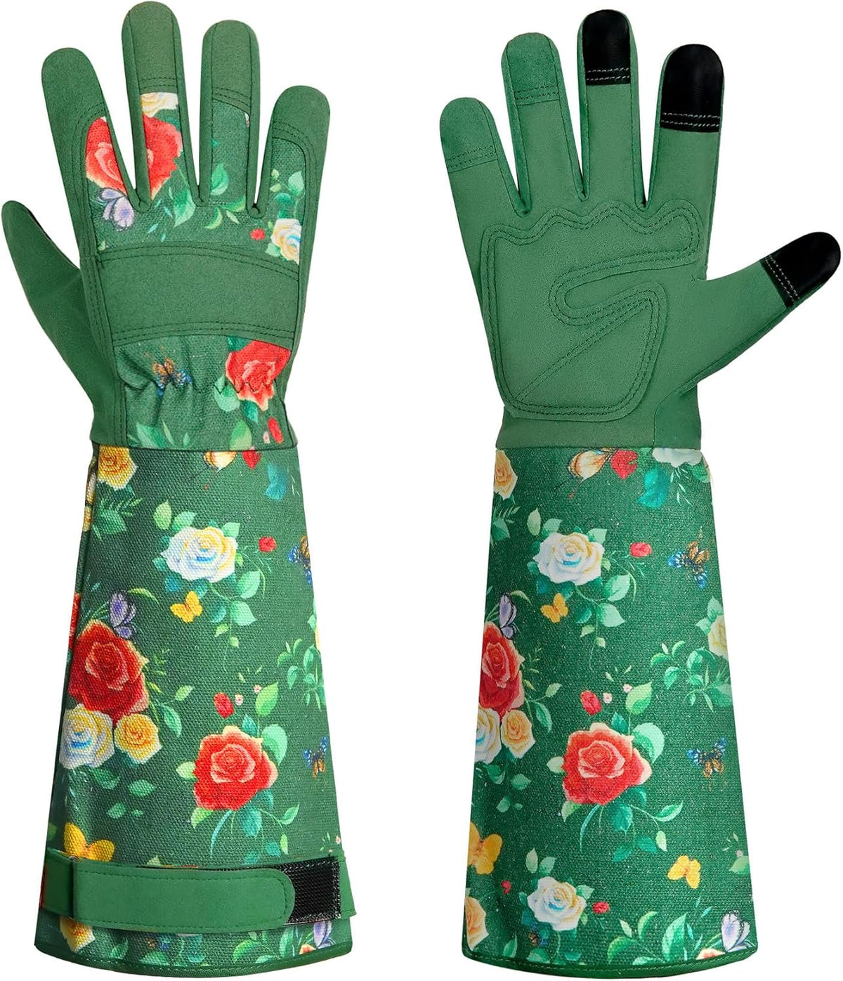 DLY Gardening Gloves,Leather Rose Gloves,Women's Long Glove for Gardening Work and Yard