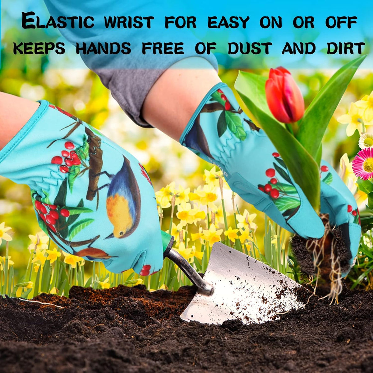 Leather-Gardening-Gloves for Women,Thorn-Proof Work-Gloves for Weeding,Digging,Planting,Pruning
