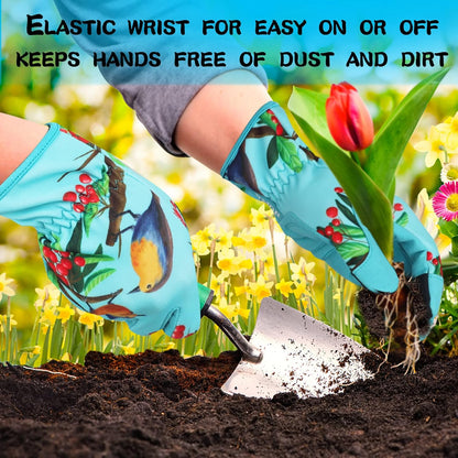 Leather-Gardening-Gloves for Women,Thorn-Proof Work-Gloves for Weeding,Digging,Planting,Pruning