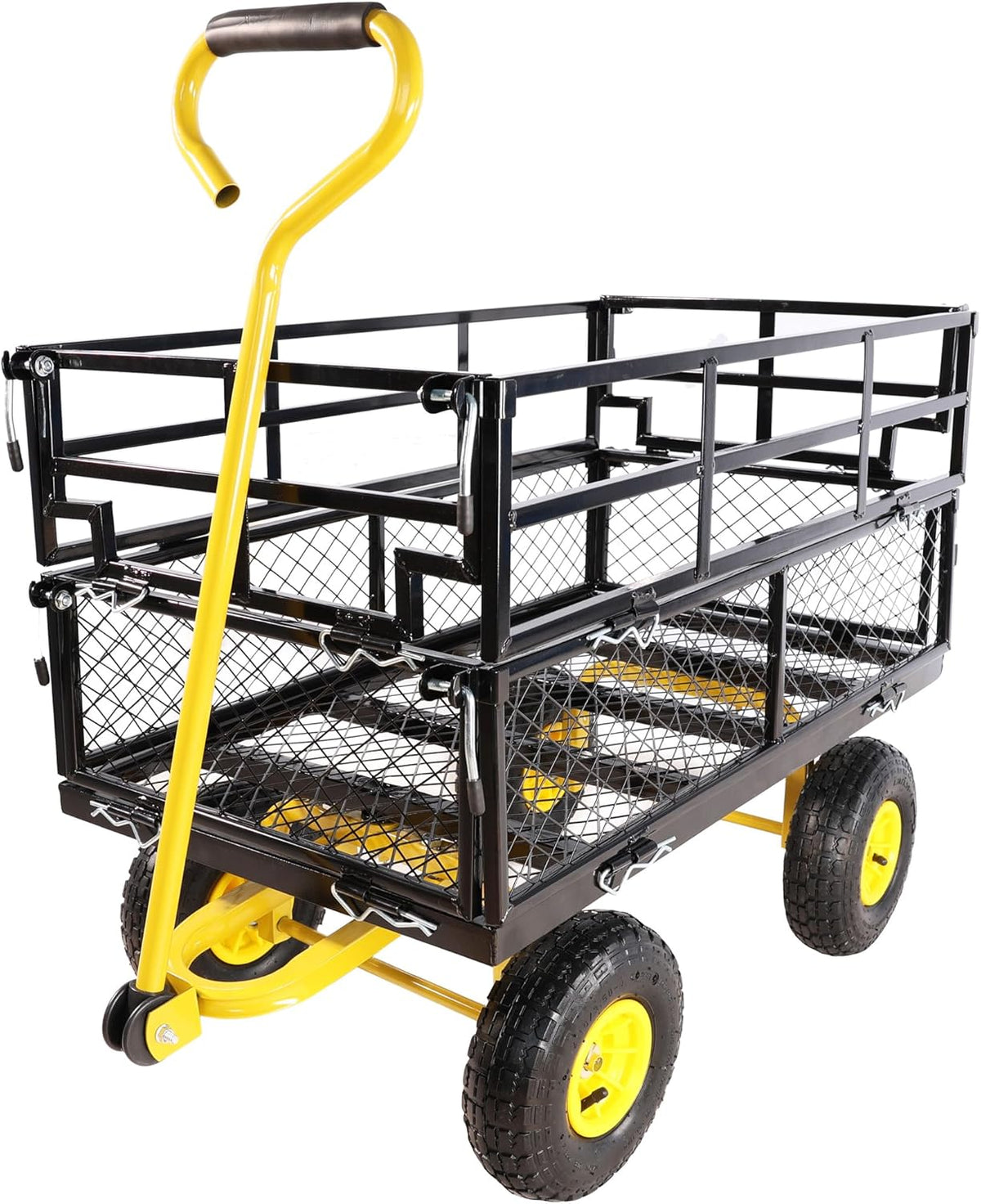 with a Four-Wheeled Trailer with a Double-Deck Detachable Side,The Steel Multifunctional Heavy-Duty